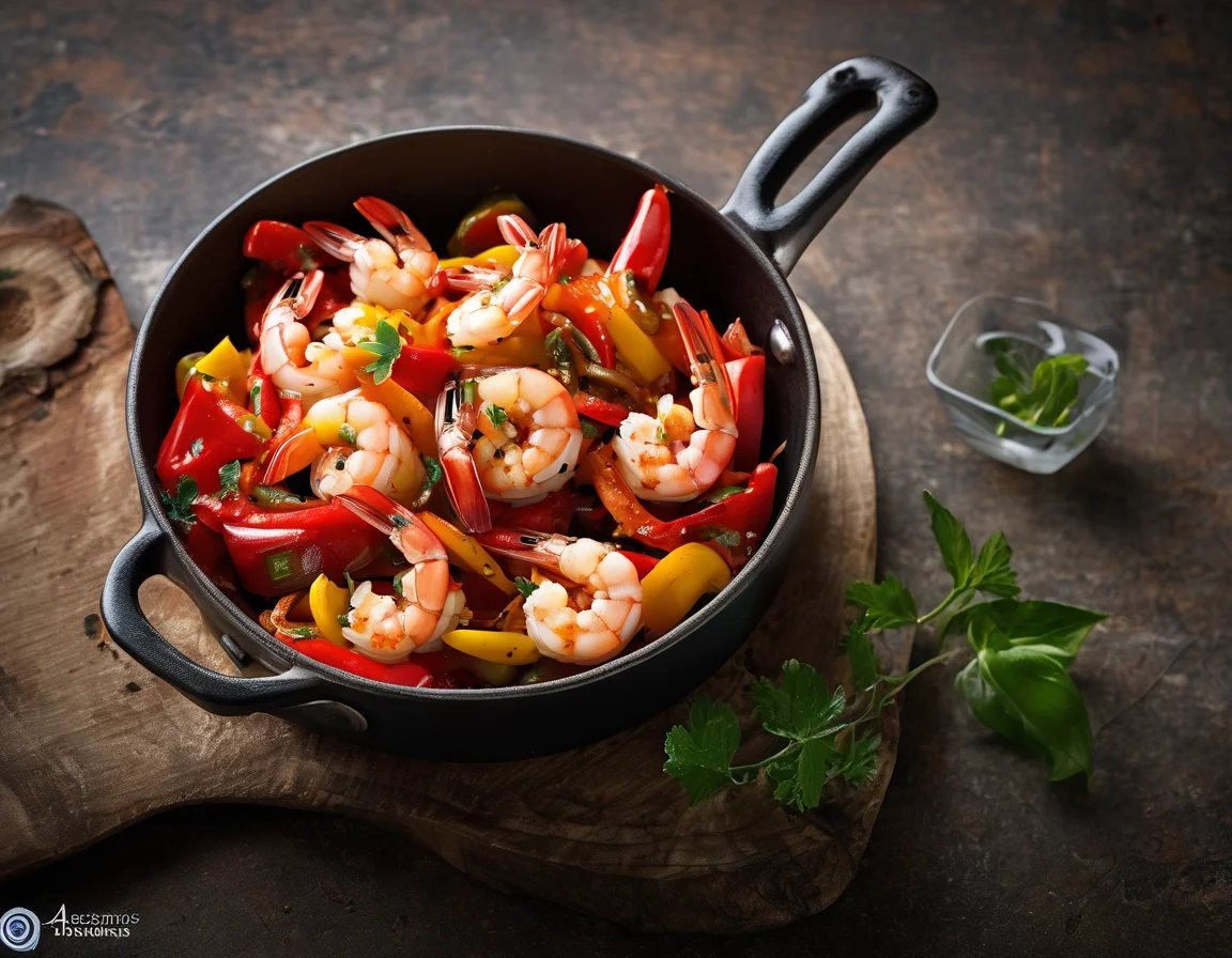 Gambas con Pimientos al Estilo Mediterráneo