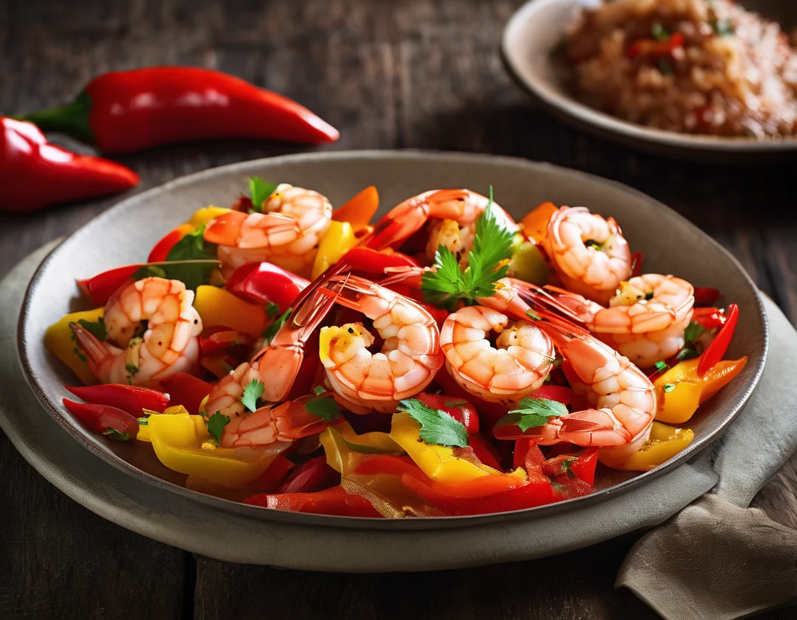 Camarón con Pimientos al Estilo Bahiano