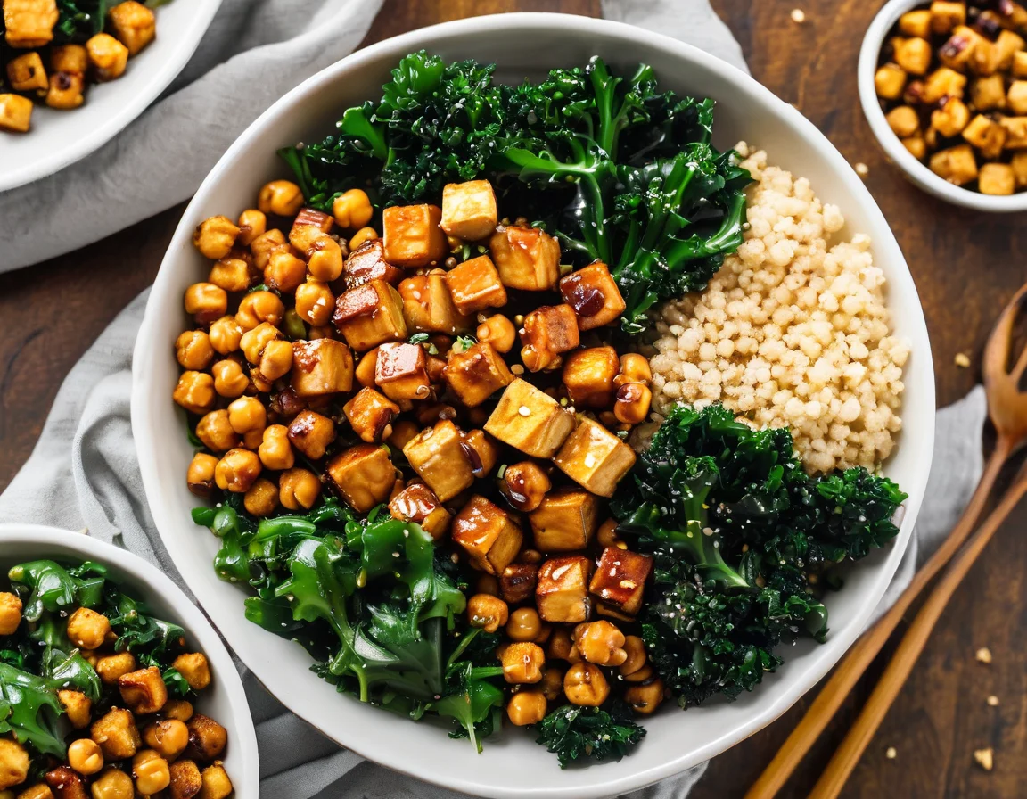 Tofu a la Plancha con Garbanzos al Pimentón