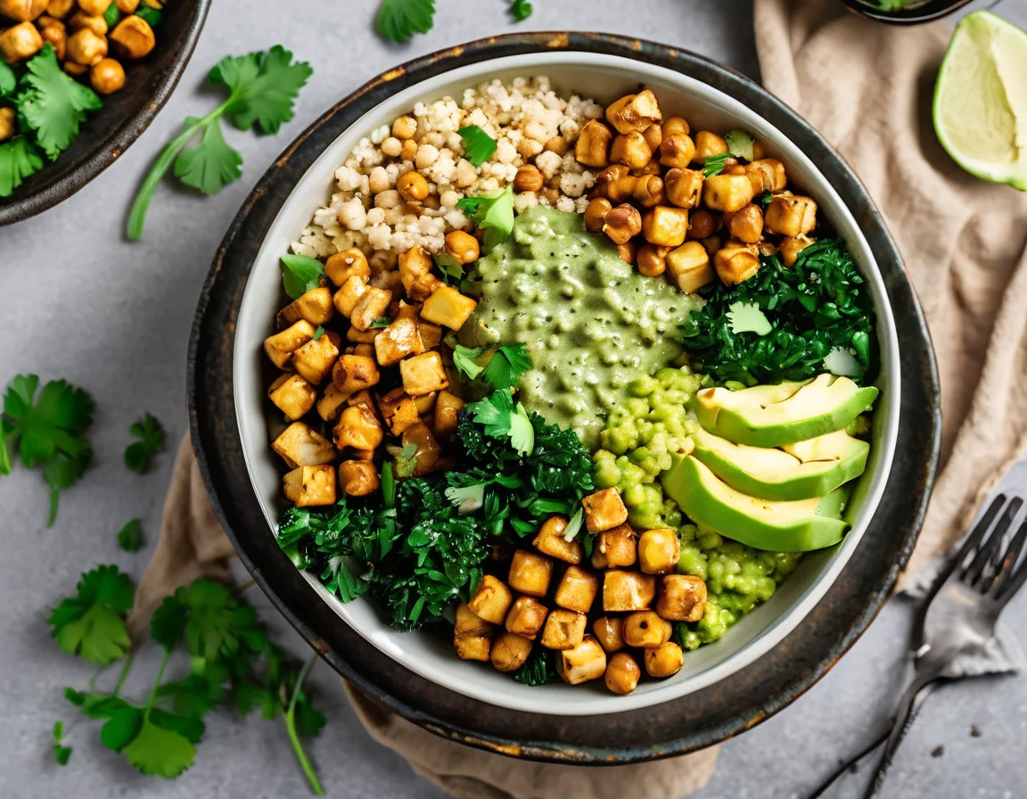 Tofu a la Española con Garbanzos y Espinacas