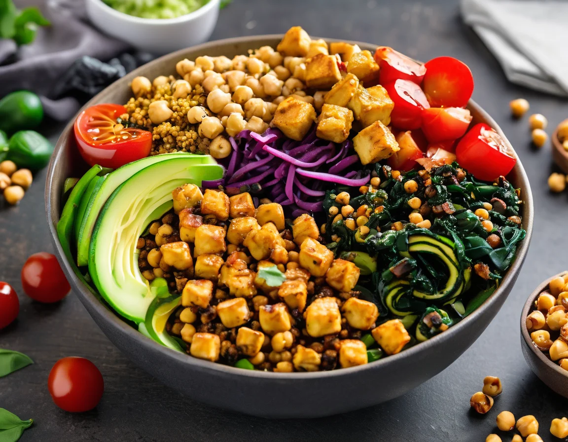 Tofu a la Plancha con Garbanzos y Espinacas al Estilo Andaluz