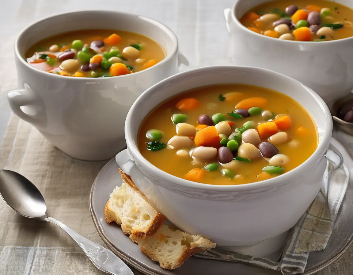 Sopa canadiense de habas con verduras de otoño
