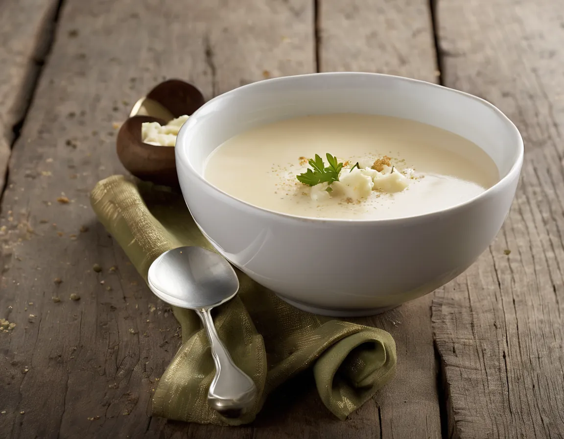 Sopa cremosa de coliflor estilo canadiense