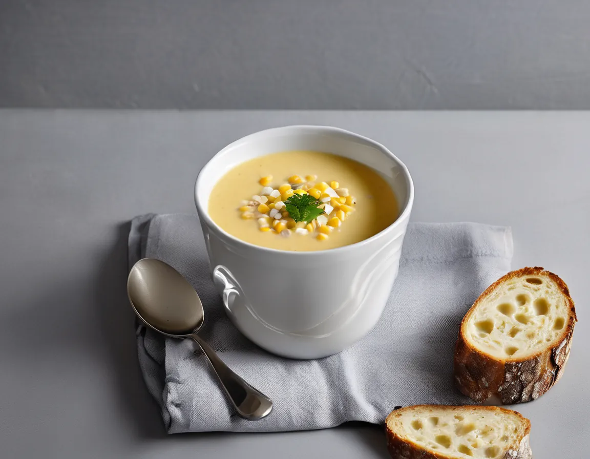 Sopa de maíz canadiense rica en fibra