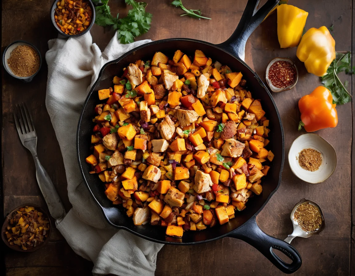 Tortilla de Pollo y Batata Mediterránea
