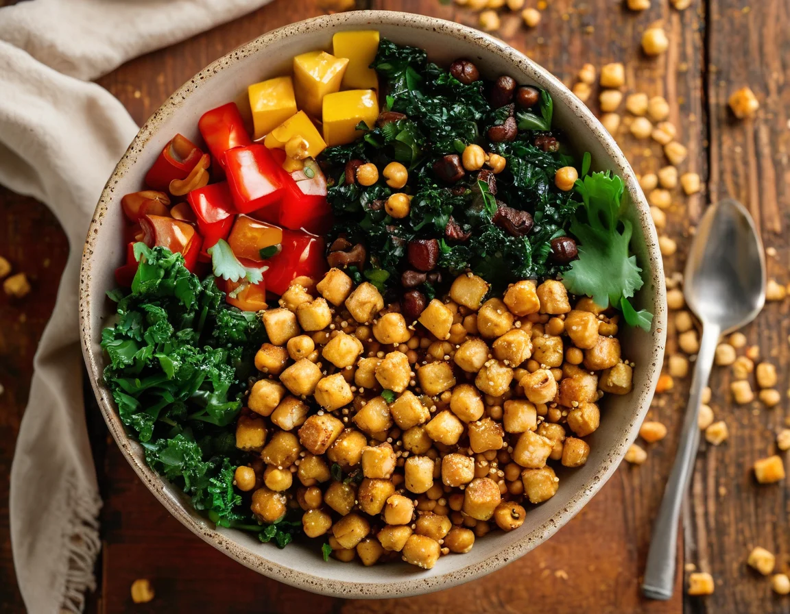 Bowl de Poder de Tofu y Garbanzos del Suroeste
