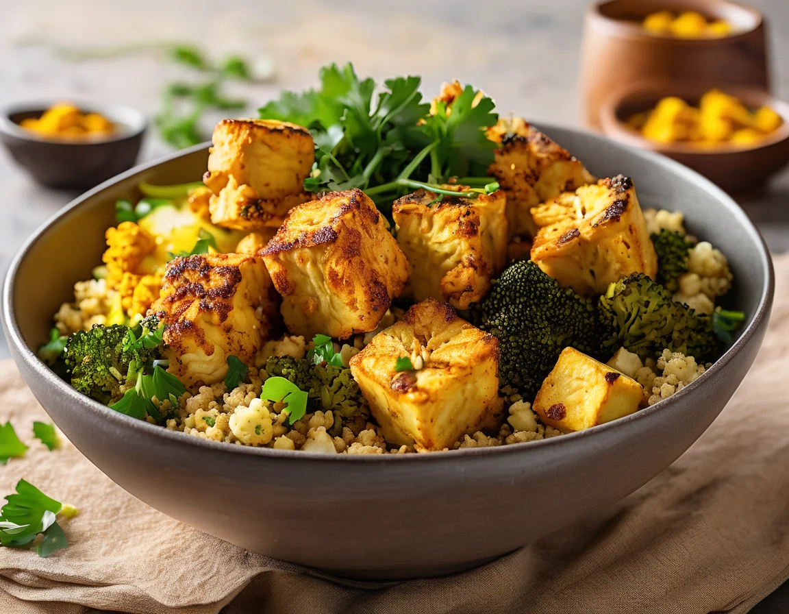 Tofu a la Plancha con Coliflor al Pimentón