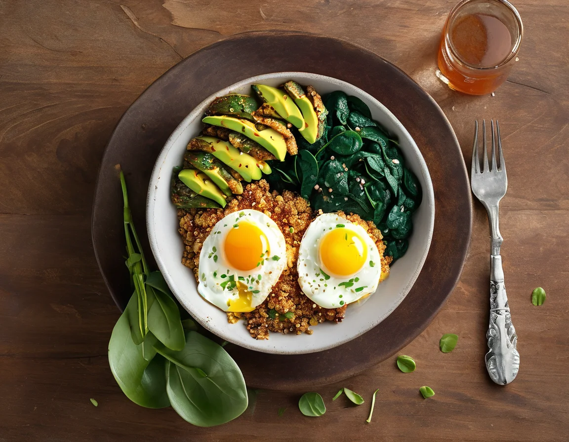 Bowl Energético de Espinacas y Huevo