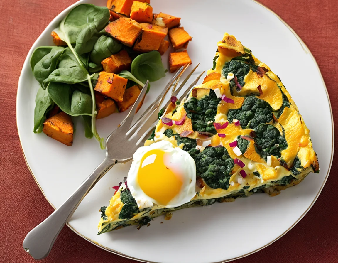 Tortilla de Espinacas con Pimientos Asados
