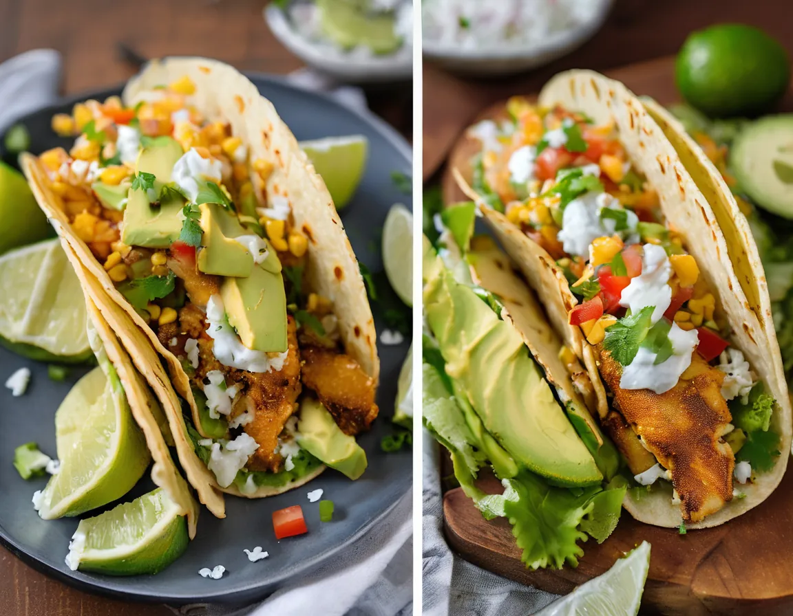 Tacos de Pescado con Ensalada de Maíz y Aguacate