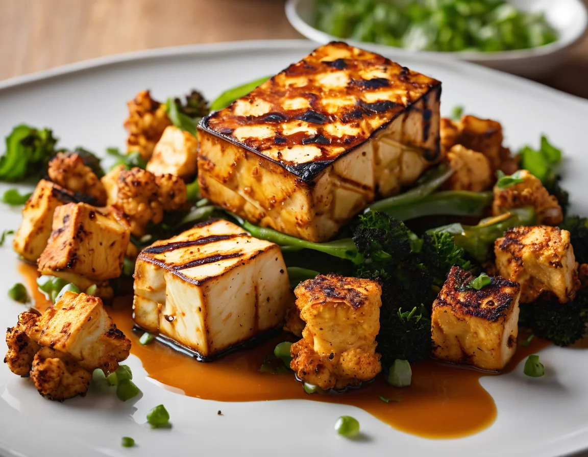 Tofu a la Plancha con Coliflor al Pimentón