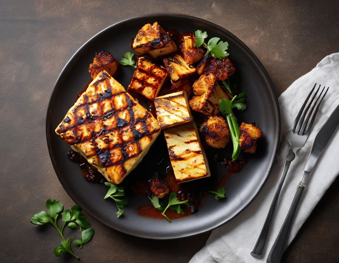 Tofu a la Plancha con Coliflor al Pimentón