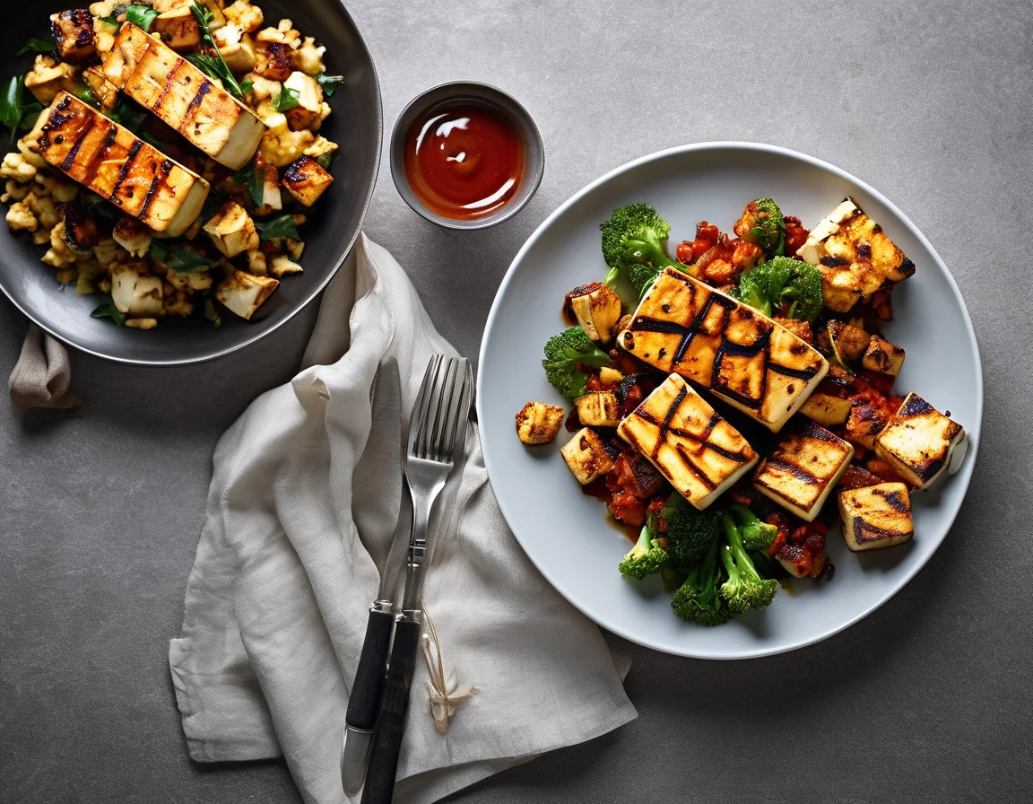 Tofu a la Plancha con Coliflor al Pimentón