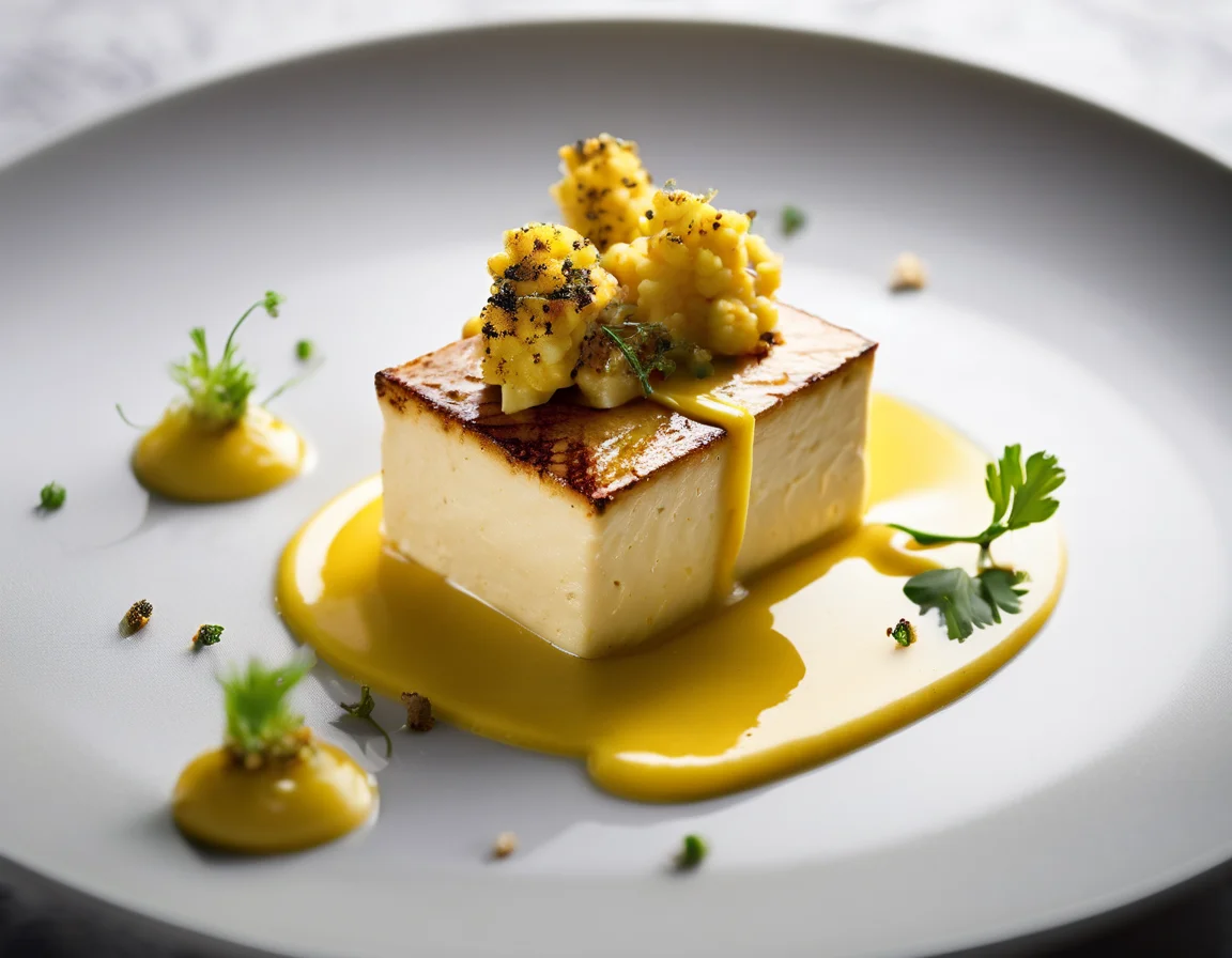 Tofu a la Provenzal con Puré de Coliflor al Azafrán