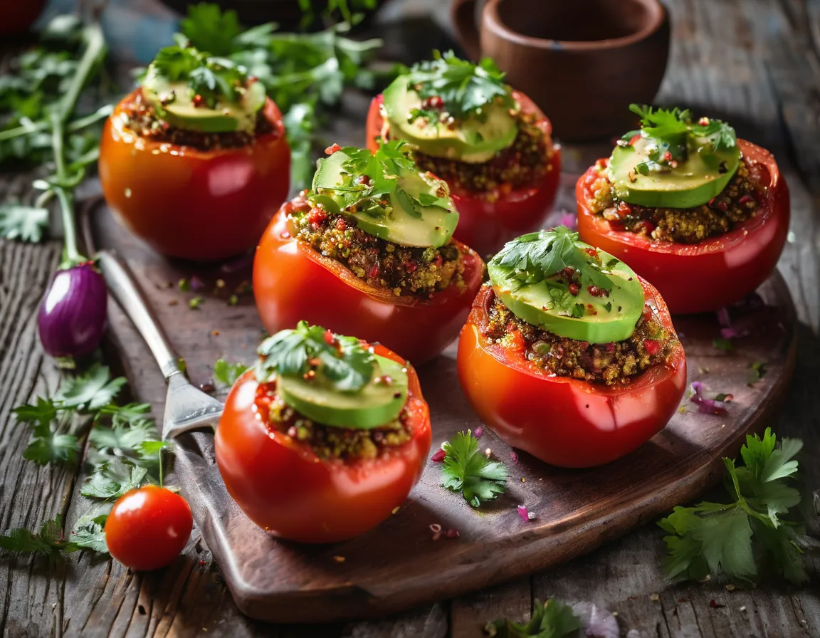 Tomates Rellenos con Quinoa y Aguacate