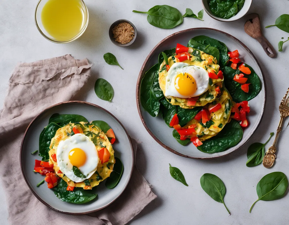 Tortilla de Huevos con Espinacas y Pimientos Rojos (Low-FODMAP)