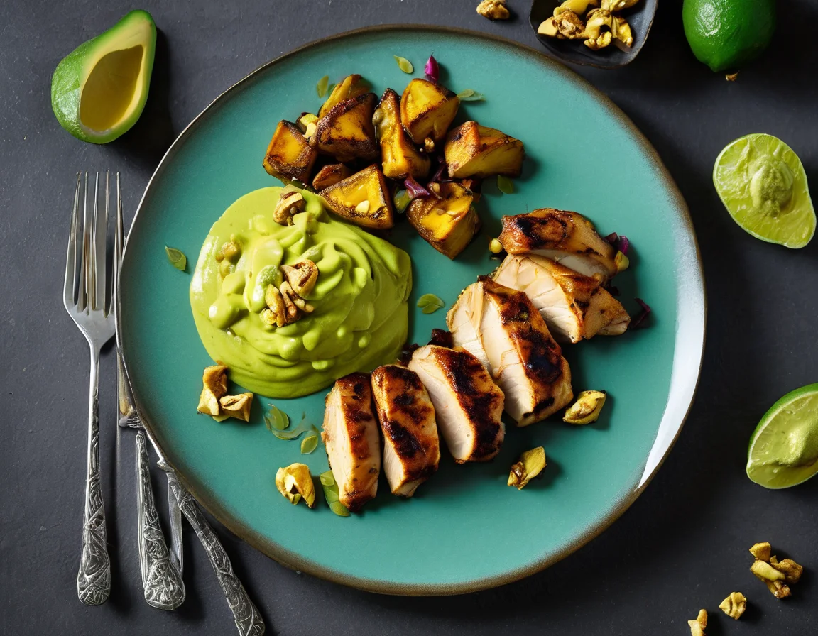 Pollo al Horno con Batata y Salsa de Aguacate