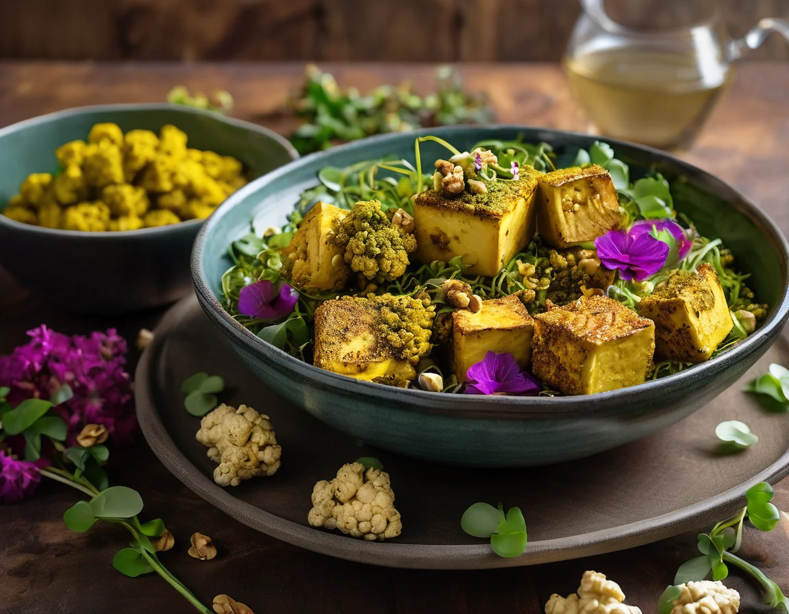 Tofu a la Plancha con Coliflor al Pimentón y Aceitunas