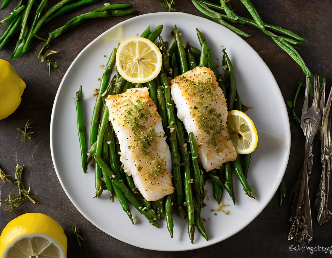 Bacalao al Horno con Espárragos Verdes y Patatas