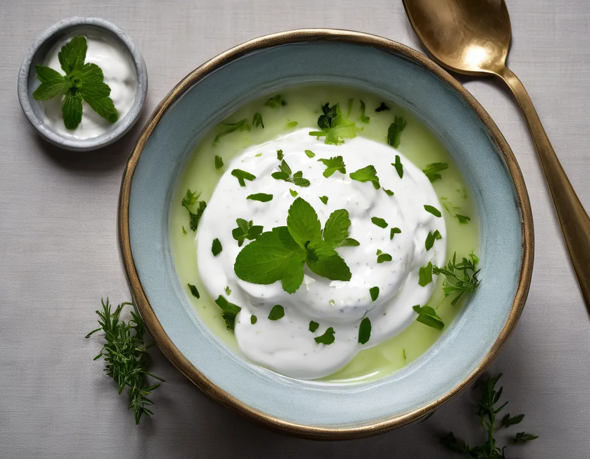 Yogur Griego con Hierbas Frescas y Pepino